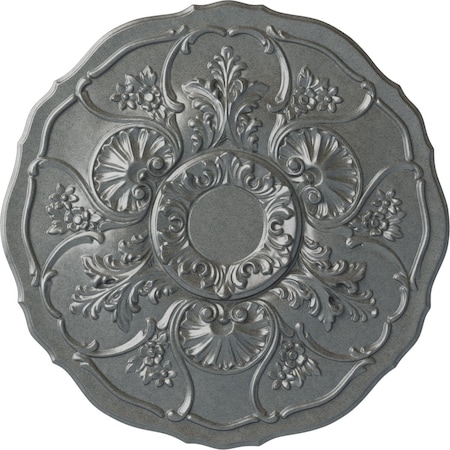 Ekena Millwork Cornelia Ceiling Medallion (Fits Canopies up to 4"), Hand-Painted Platinum, 22 1/2"OD x 1 1/2"P CM22CNPLS